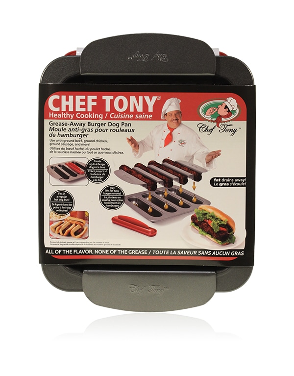 Final Manufactured Product for Davison Produced Product Invention Chef Tony – Burger Dogs Pan